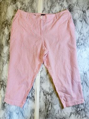 Talbots Pink & White Striped Capri Pants